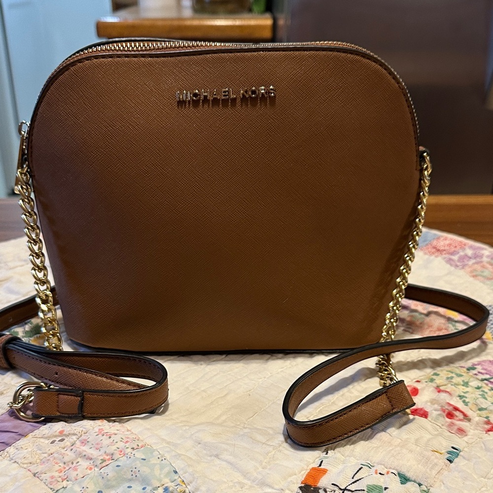 Michael Kors Tan Crossbody Bag with Gold Chain